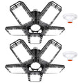 LED Garage Lights 2 Pack, Ceiling LED Shop Light 180W 18000LM 6500K Screw in Led Light with 5+1 Deformable Panels, Bright Led L TAVEN System LLC