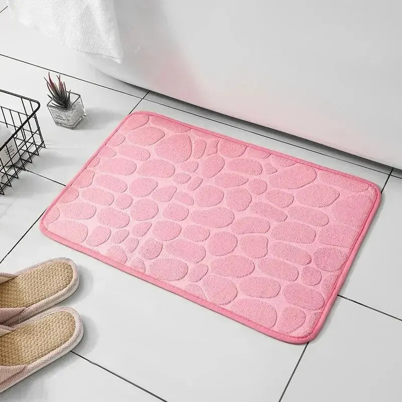 Embossed Microfiber Pebble Floor Mat Anti Slip Bathroom Carpet TAVEN System LLC