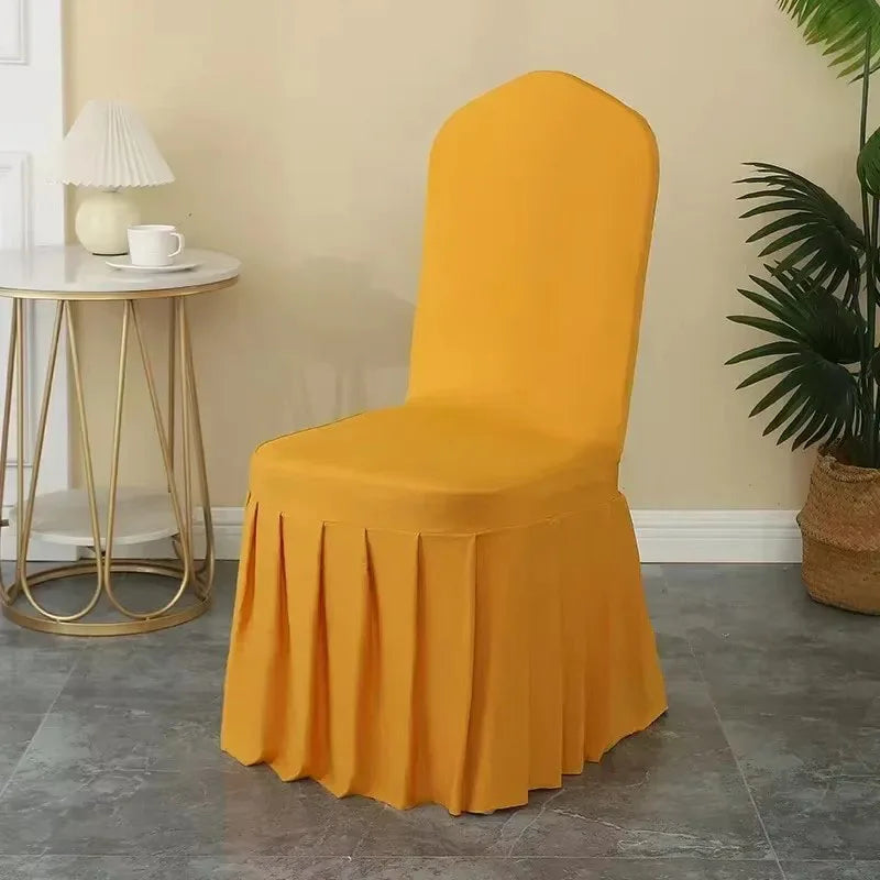 Pleated Spandex Chair Covers Wedding Hotel Banquet Seat Decor TAVEN System LLC