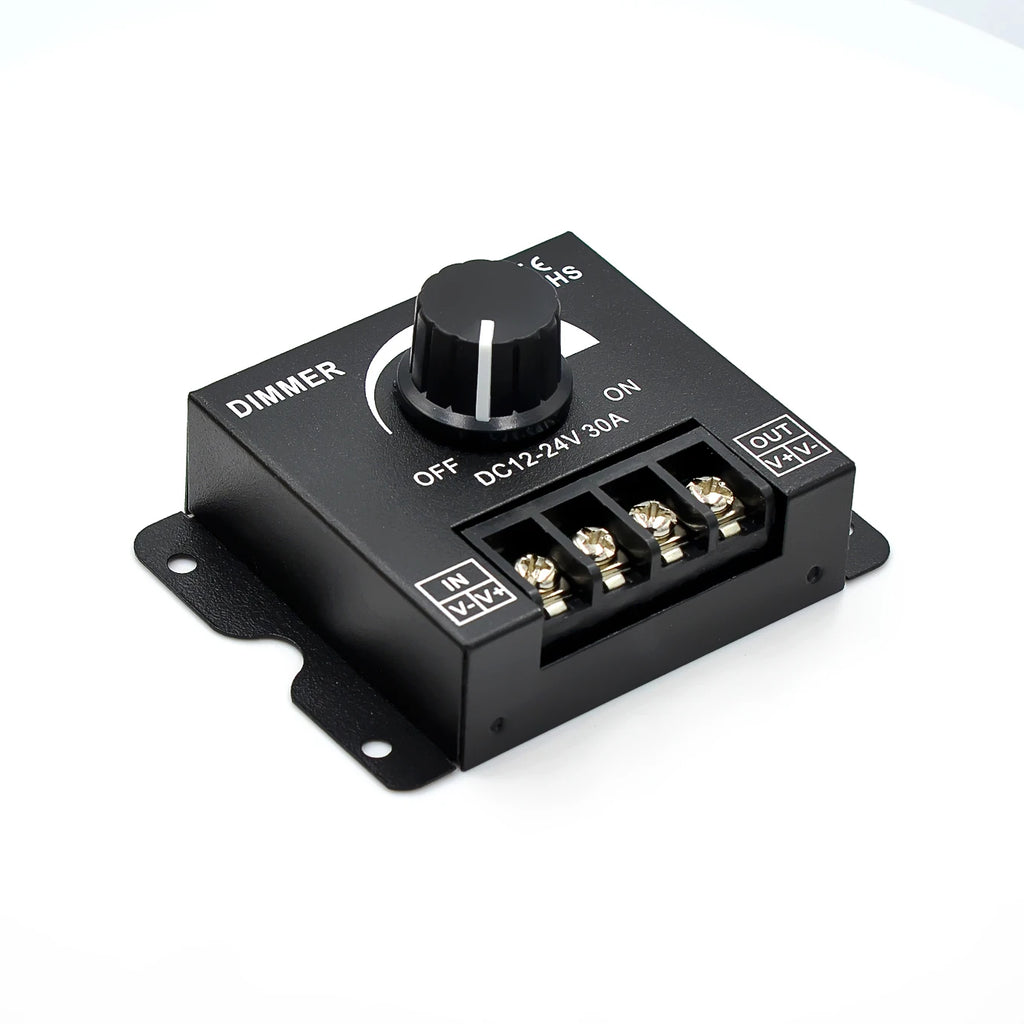 DC12-24V 30A Knob Dimmer Brightness Adjustment Stepless Dimming Switch Controller for 3528 5050 COB SMD LED Strip Light TAVEN System LLC