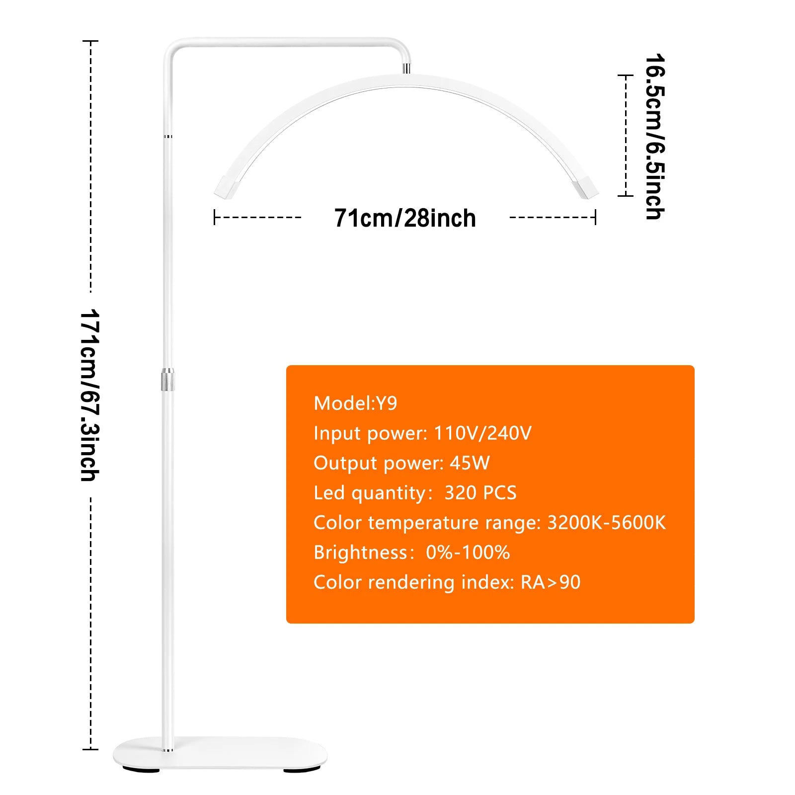 Fusitu Oversea Warehouse LED Half-Moon Shaped Light LED Lash Light With Floor Tripod Floor Video Light For Beauty Salon Makeup TAVEN System LLC