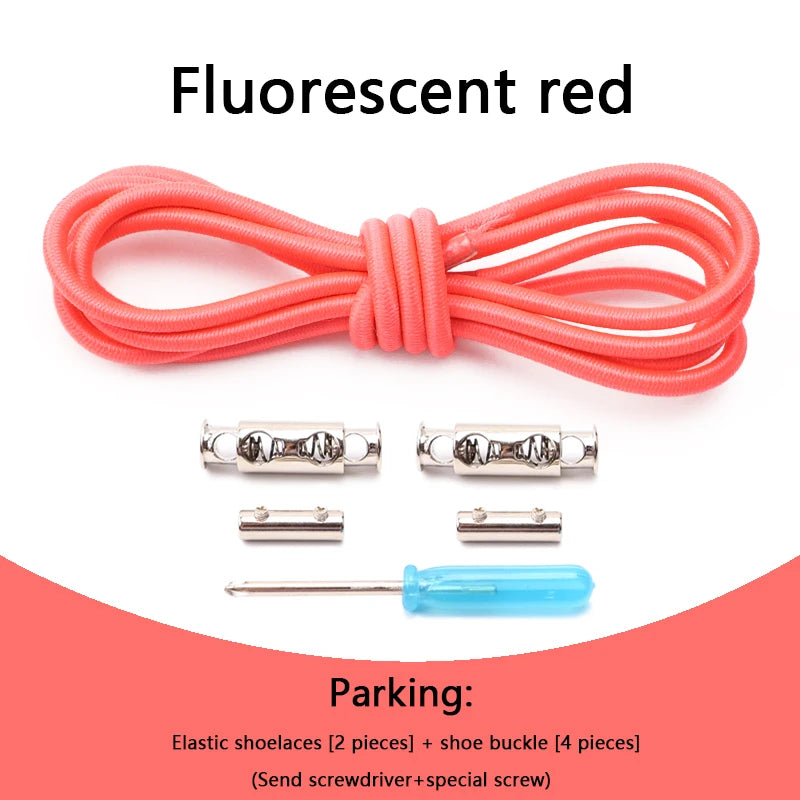 1 Pair No tie Shoelaces For Sneakers Elastic Shoelace Metal Spring Lock Man And Woman Shoe Accessories Lazy Shoe Laces 100cm TAVEN System LLC