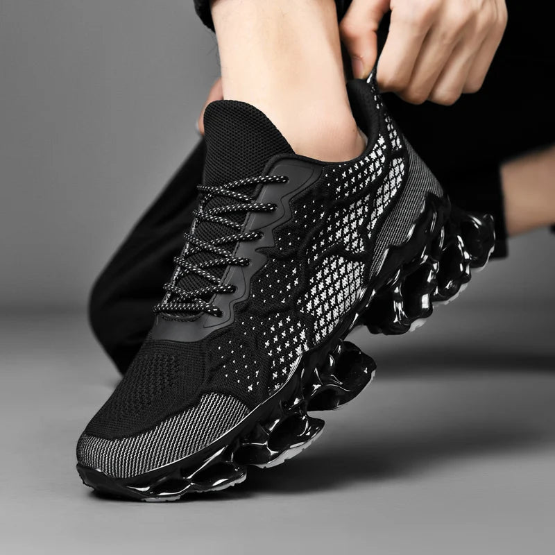 Men Flyknit Sneakers Breathable Lightweight Casual Running Shoes