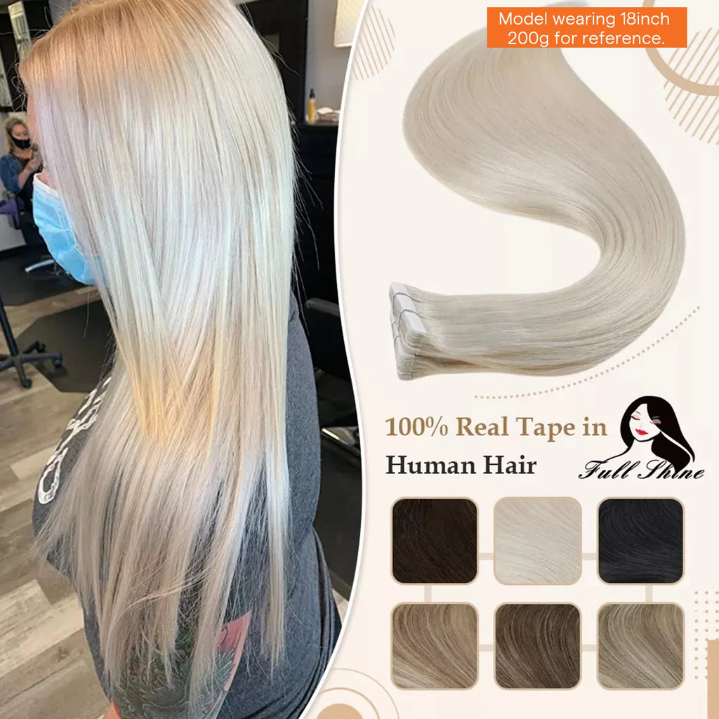 Shine Remy Straight Tape In Human Hair Extensions