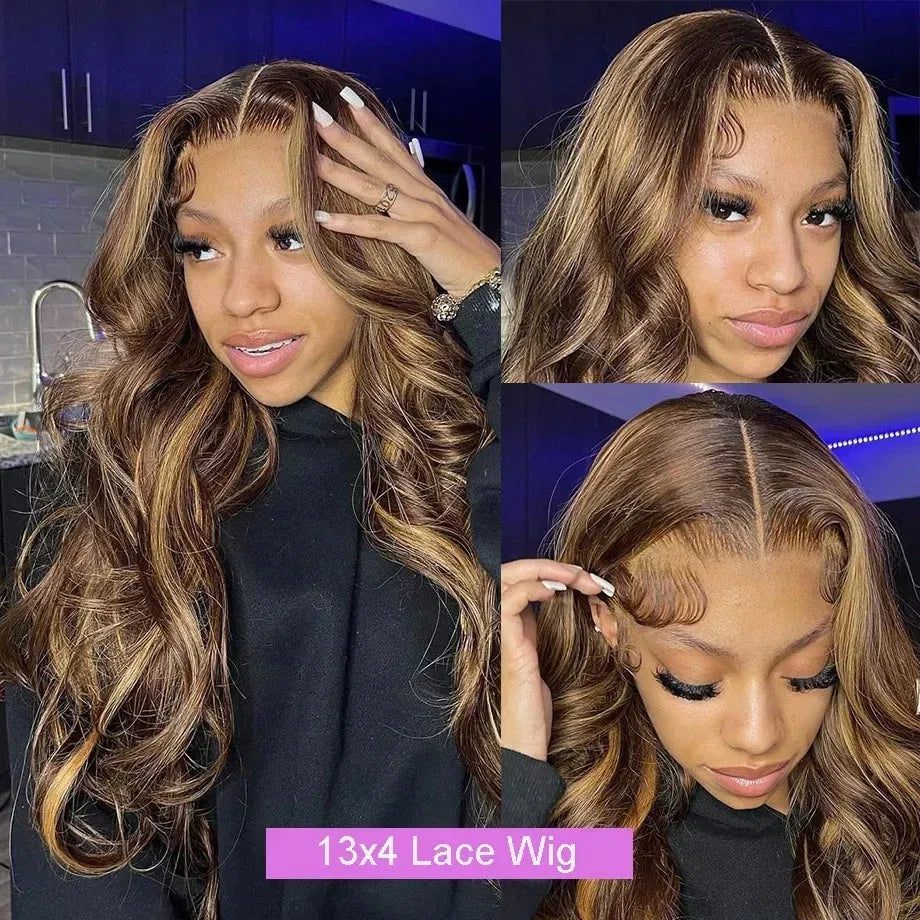 Stretched Length: 26inches, Hair Color: #16, Density: 180%, Ships From: CHINA - Highlight Wig Human Hair P4/27 Body Wave Wigs Highlight 13x6 Hd Lace Frontal Wig Human Hair 13x4 Hd Lace Front Human Hair Wigs Taven