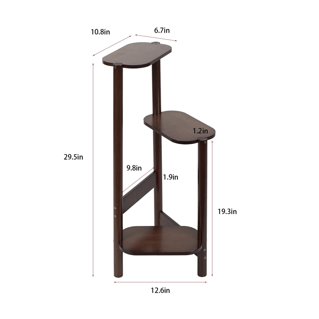 3 tier bamboo corner plant stand for balcony and indoor plants