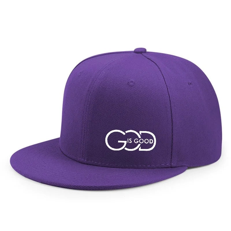 God Is Good Snapback Cap Black Flat Brim Adjustable Baseball Hat