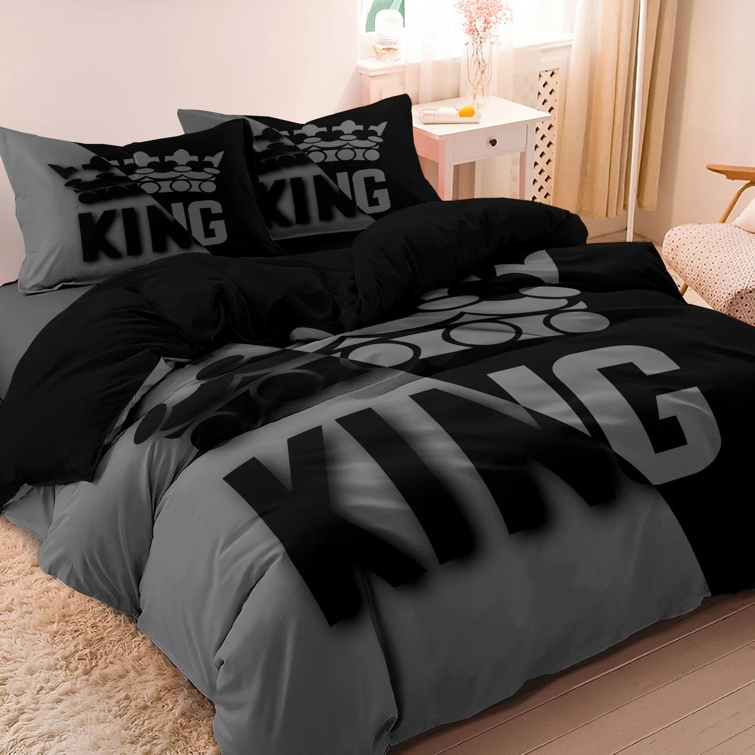 3pcs King &Queen Size Bed Pattern Down Duvet Cover Set Soft and Comfortable Bedroom and Dormitory Decoration Bedding Set TAVEN System LLC