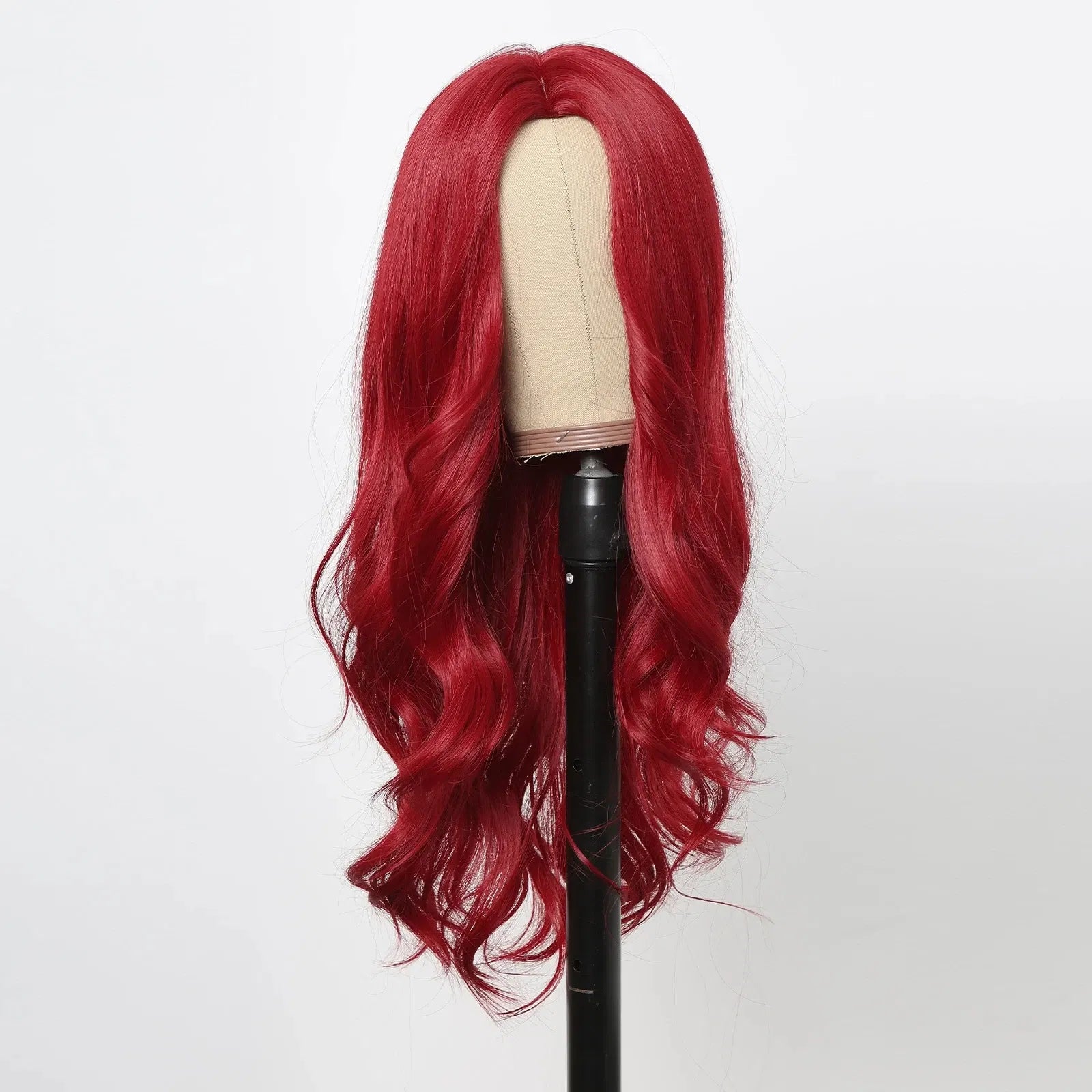 Color: #350 - Red Synthetic Wigs Long Body Wavy Wig Natural Hairline Daily Red Hair Heat Resistant Fiber Smooth Party Cosplay Wig Taven