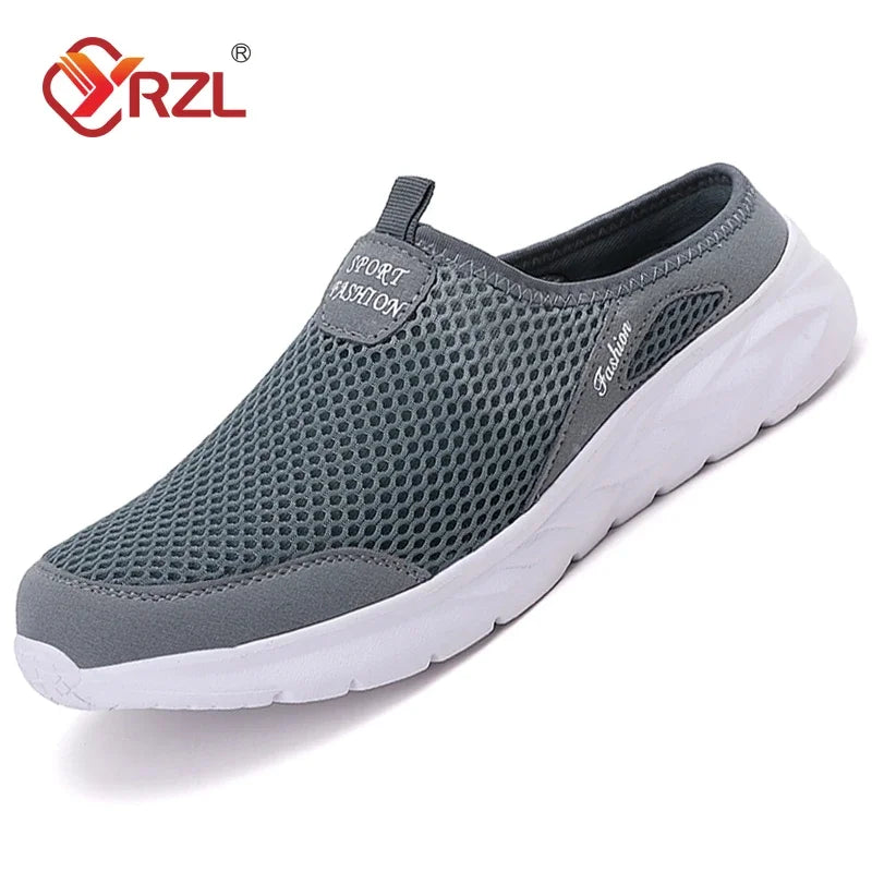 YRZL Casual Shoes Men Summer Half Shoes Slippers Slides Slip on Shoes Men Mesh Breathable Soft Comfortable Slippers for Men TAVEN System LLC