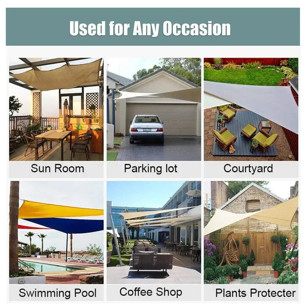Waterproof outdoor shade sail canopy for patio garden and camping
