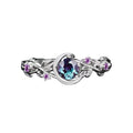 Creative personality moon stars and flowers colored zircon crystal ring, fashion chic women's jewelry TAVEN System LLC