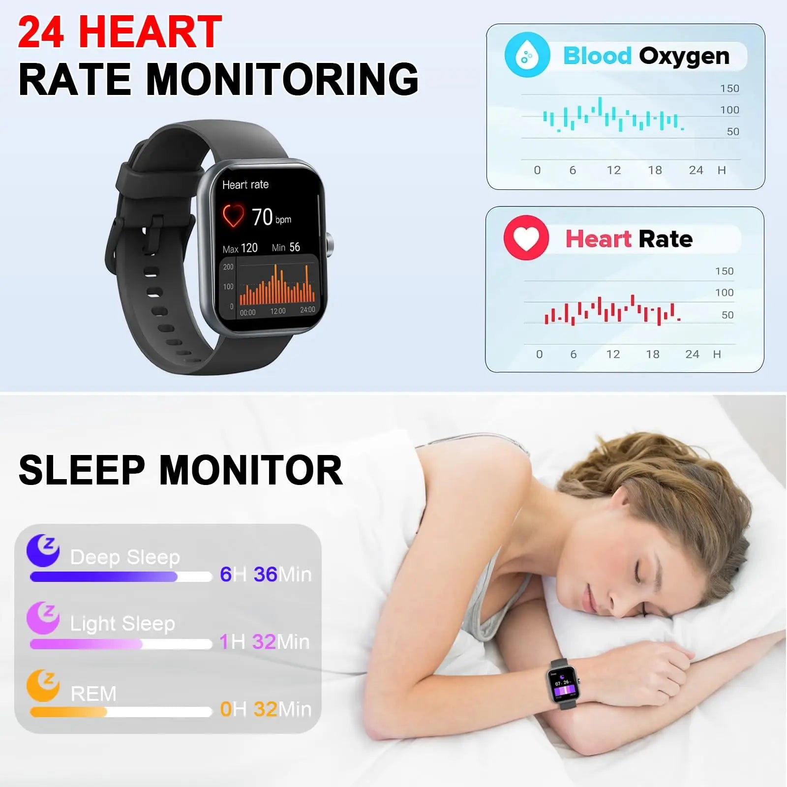 Smart Watch(Answer/Make Calls), 1.96" Smartwatches, Fitness Tracker, Sleep Monitor, Pedometer, 100+ Sport Modes, IP68 Waterproof TAVEN System LLC