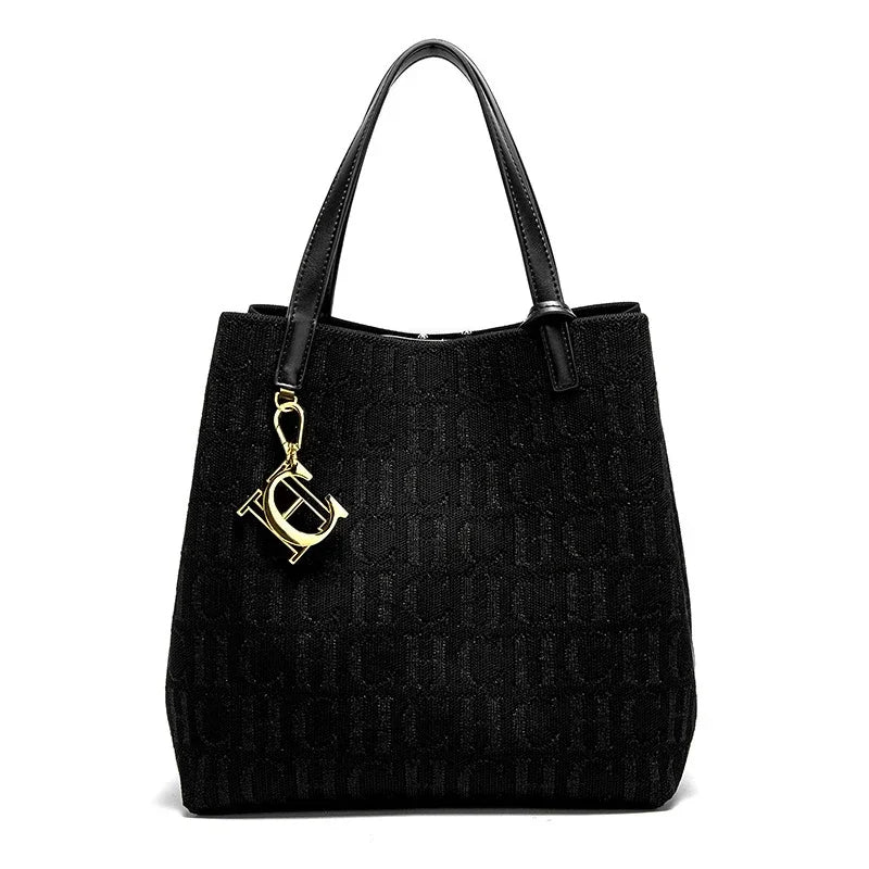 Women Large Canvas Shoulder Bag Simple Daily Commute Tote Bag TAVEN System LLC