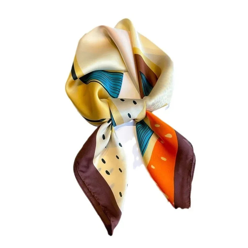 70cm Polka Dot Printed Silk Scarf Women Simulated Silk Elegant and Versatile Headwear Bag Accessories Clothing Square Scarf TAVEN System LLC