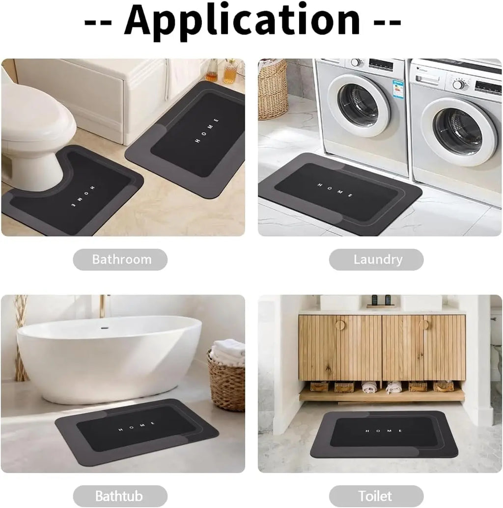 3Pcs Bathroom Rug Set Quick Drying Super Absorbent Bath Mats Anti-Slip Rubber Backing Floor Carpet U-Shaped Contour Toilet Rug Washable Pedestal Mat for Shower Tub Kitchen Washroom Accessories TAVEN System LLC