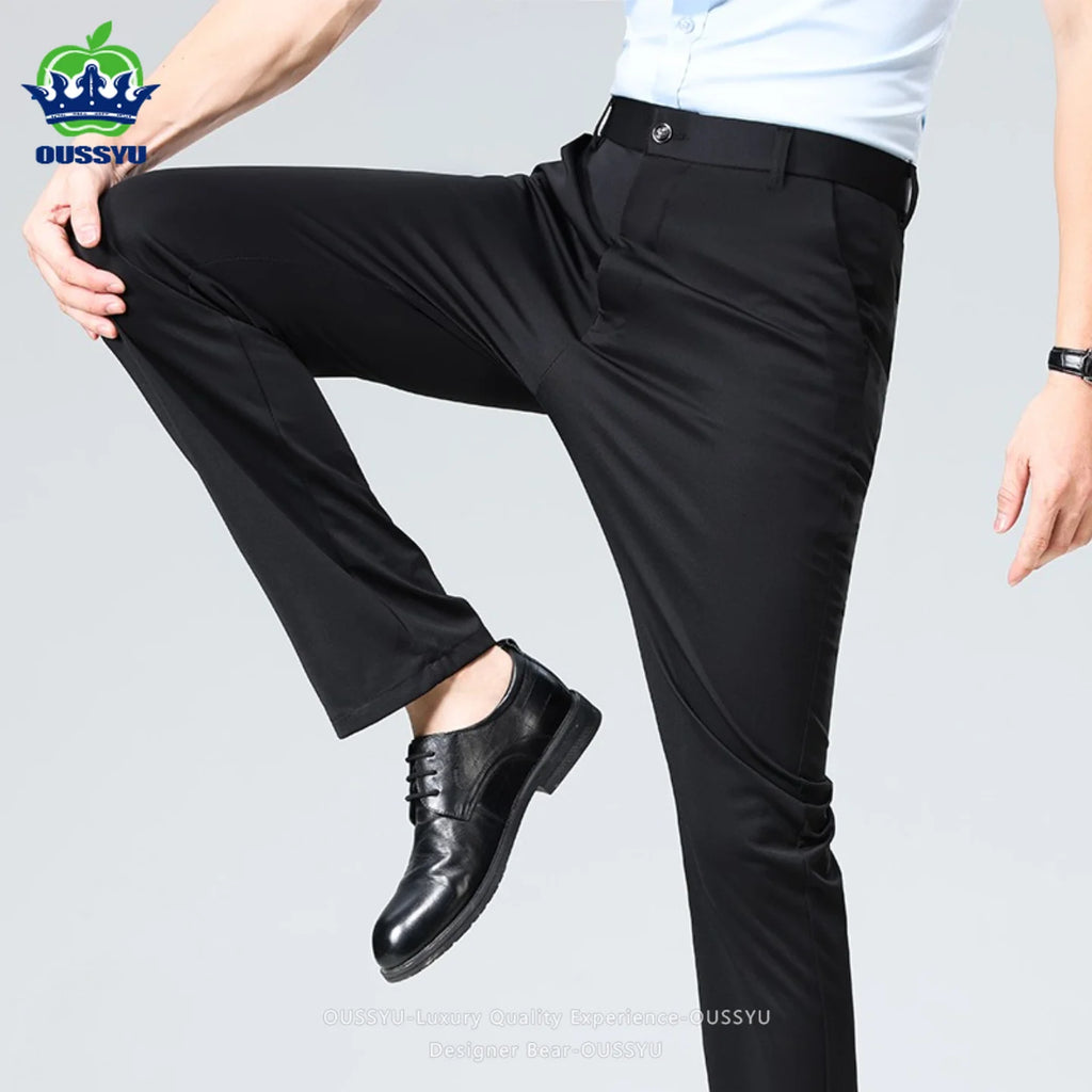 Brand Clothing Summer Thin Men's Stretch Suit Pants Business Slim Straight Work Office Black Formal Trousers Men Plus Size 40 TAVEN System LLC