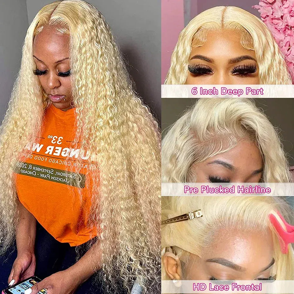 Color: 4/27HL, Stretched Length: 36inches, Density: 180%, Ships From: CHINA - 613 Hd Lace Frontal Wig 13X6 Blonde Lace Front Wig Human Hair 13X4 Curly Lace Front Human Hair Wig Hd Lace Wig 13X6 Human Hair Taven
