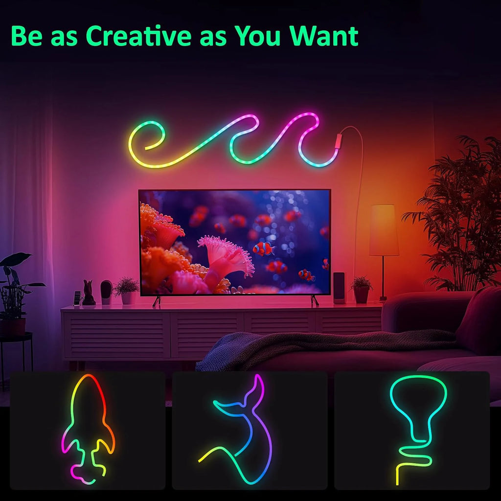 Neon LED Rope Lights,  LED Lights For Bedroom Flexible LED Light Strip With Remote And APP Control RGB Lighting Strip TAVEN System LLC