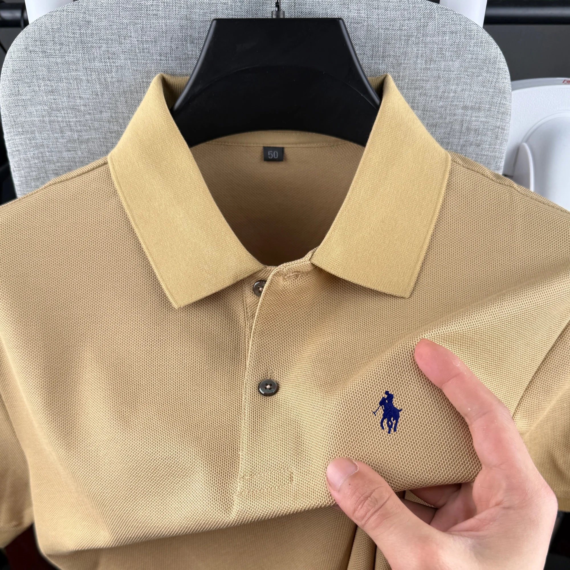 100% pure cotton high-end brand men's short sleeve polo shirt 2026 summer luxury fashion pony embroidery golf top casual T-shirt TAVEN System LLC