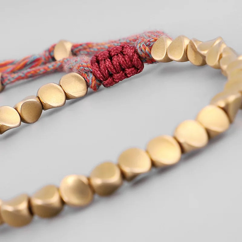 Handmade Tibetan Buddhist Bracelets On Hand Braided Copper Beads Lucky Rope Bracelet & Bangles For Women Men Dropshiping TAVEN System LLC