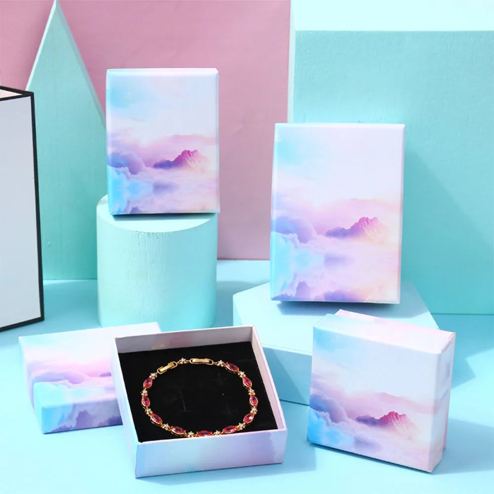 12pcs/ lot Simple Box Earnail Rings Earrings Bracelet Necklace Gray Black Paper Jewellry Display Case Jewelry Organizer Boxes TAVEN System LLC