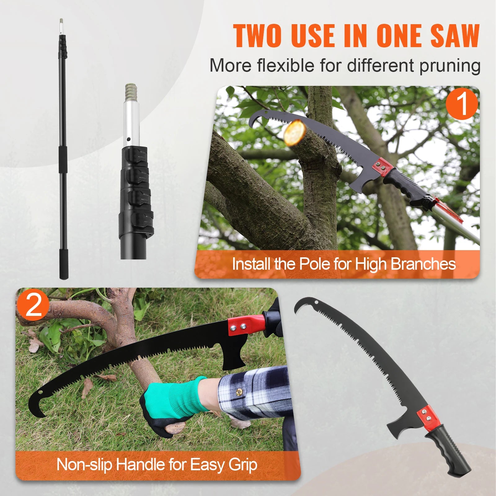 SucceBuy Extendable Manual Pole Saw Tree Pruner 4.9 to 20 Feet TAVEN System LLC