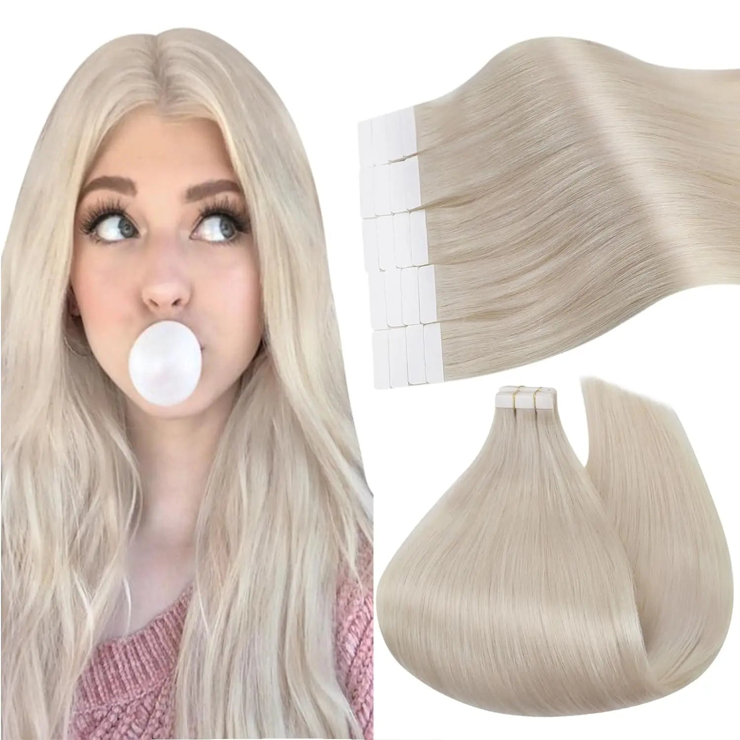 Ugeat Remy Blonde Tape In Human Hair Extensions