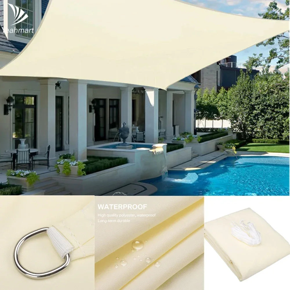 Waterproof outdoor shade sail canopy for patio garden and camping