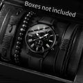 4PCS/Set Fashion Men's Business Watches Casual Leather Strap Quartz Wristwatches Vintage Bracelets Set Reloj Hombre（Without Box） - TAVEN System LLC