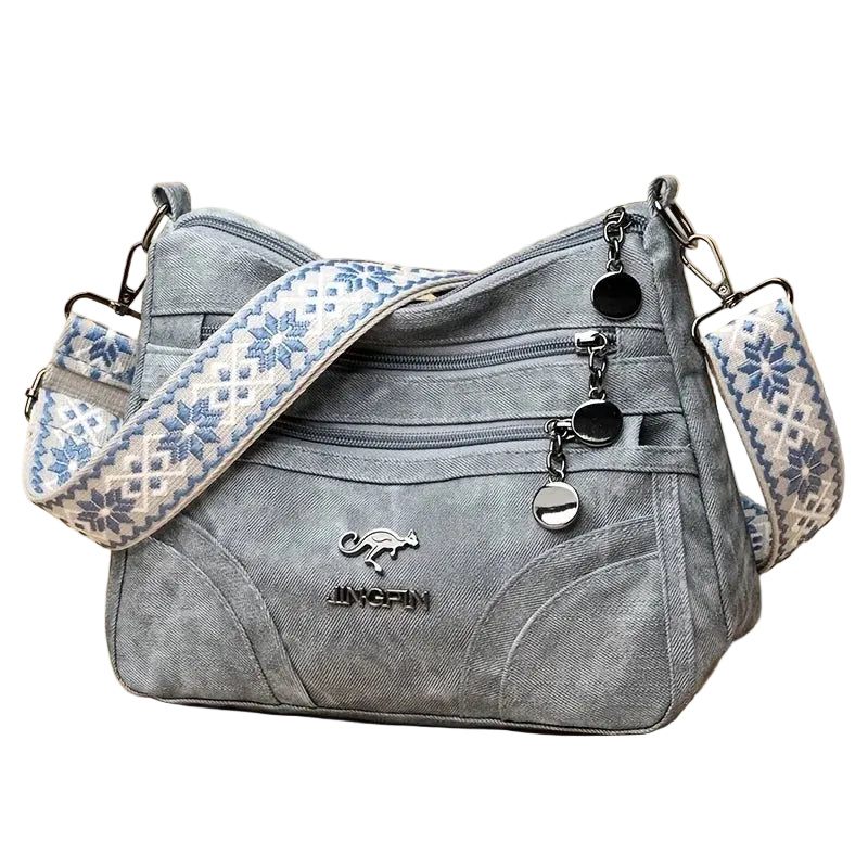 Women Vintage Canvas Crossbody Bag Multi Pocket Shoulder Hobo Bag TAVEN System LLC