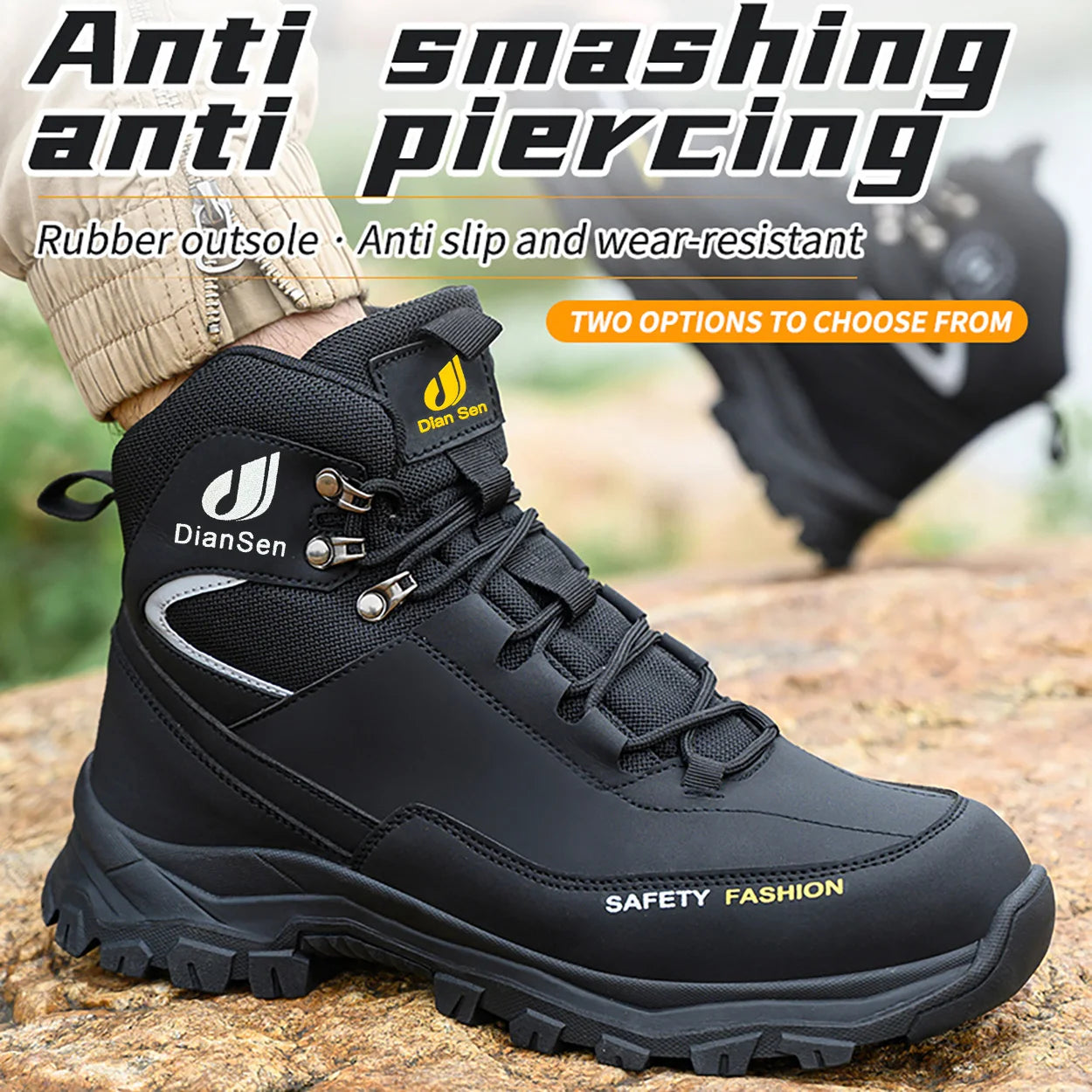Mens Safety Shoes With Steel Toe Waterproof Boots Puncture Proof Anti-smash Mens Outdoor Work Sneakers Construction Work Shoes TAVEN System LLC