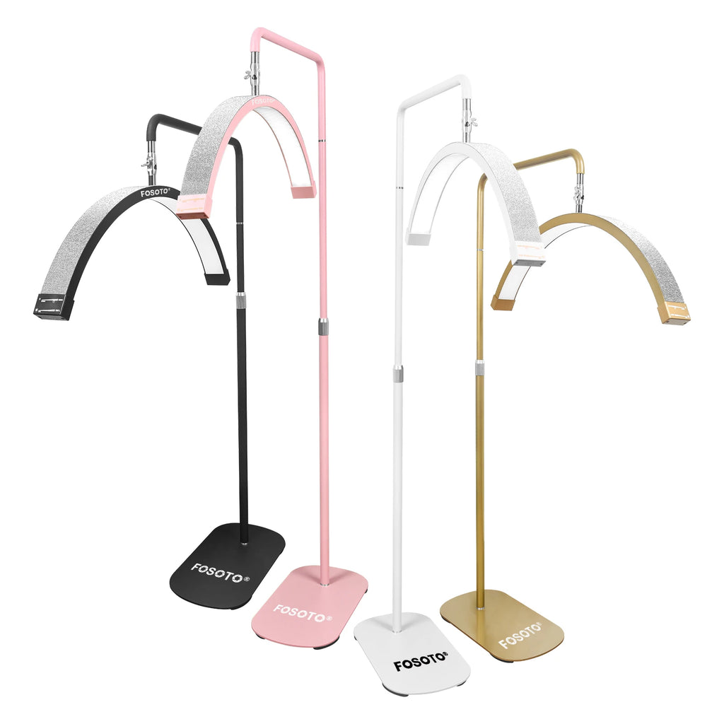 Fusitu Oversea Warehouse LED Half-Moon Shaped Light LED Lash Light With Floor Tripod Floor Video Light For Beauty Salon Makeup TAVEN System LLC