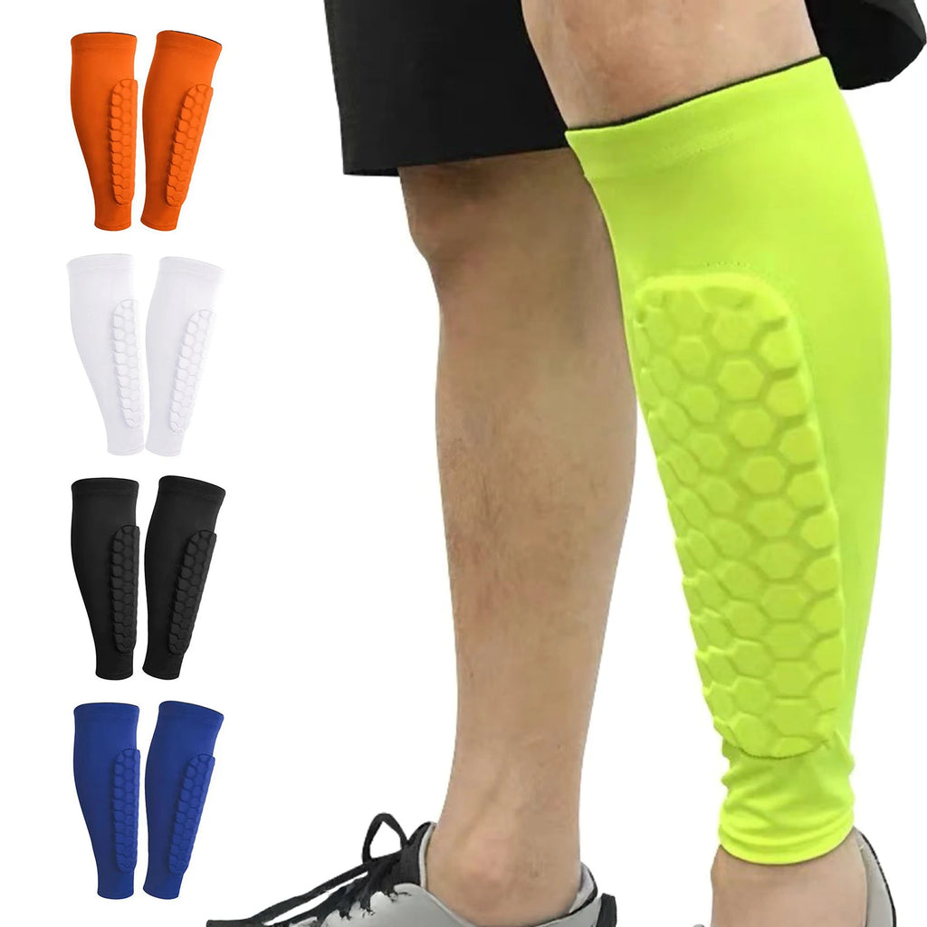 2pcs Shin Guards Football Basketball with Honeycomb Padding Breathable Nylon Anti Impact Sport Leg Protectors for Kids Adults TAVEN System LLC