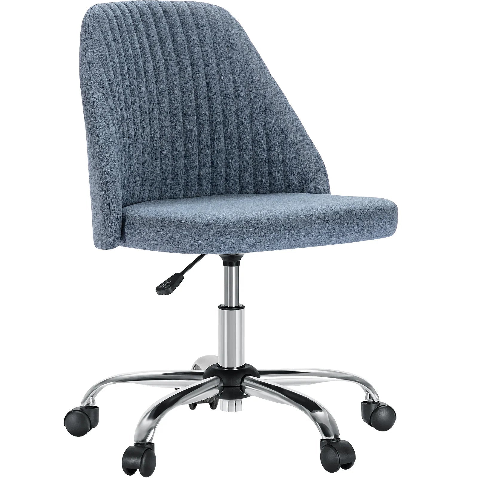 JHK Armless Fabric Office Chair with Wheels Height Adjustable TAVEN System LLC