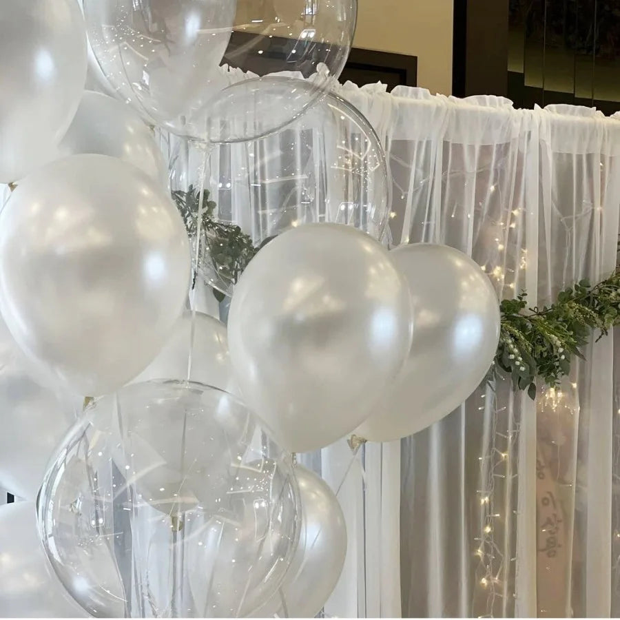 10pcs 8/10/12/16/18/20/24/inch Transparent Bobo Balloon Clear Bubble Balloon For Wedding Birthday Party Decoration Helium Ballon TAVEN System LLC