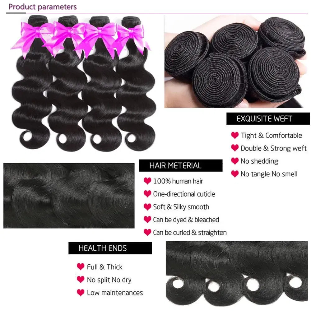 Color: Natural Color, Material Grade: Remy Hair, Longest Hair Proportion: 25%-30%, Ships From: CHINA, Stretched Length: 16 18 18 - Body Wave Bundles Human Hair Brazilian Virgin Hair Loose Body Wave Extensions Unprocessed Human Hair Wavy Bundles Natural Bl Taven