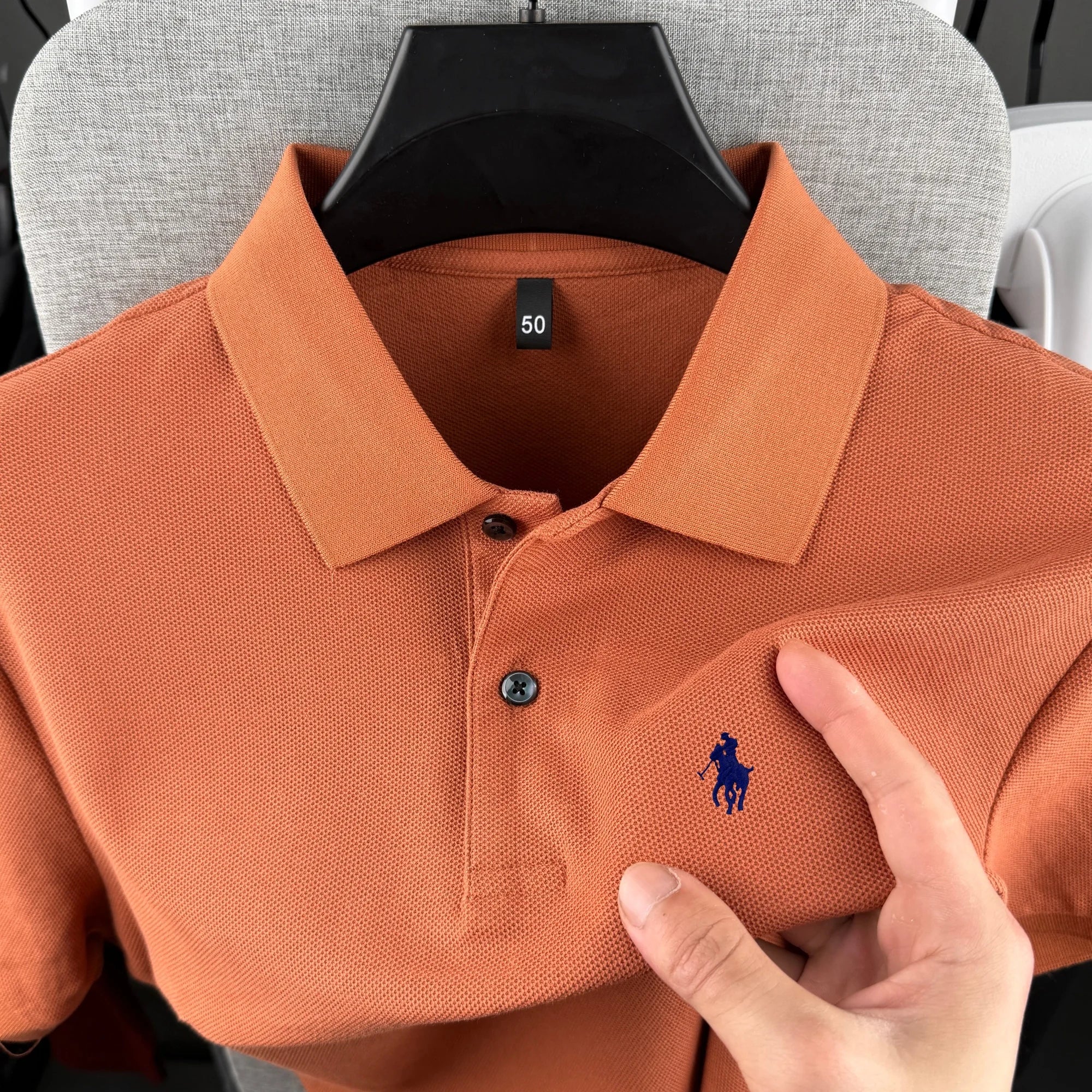 100% pure cotton high-end brand men's short sleeve polo shirt 2026 summer luxury fashion pony embroidery golf top casual T-shirt TAVEN System LLC