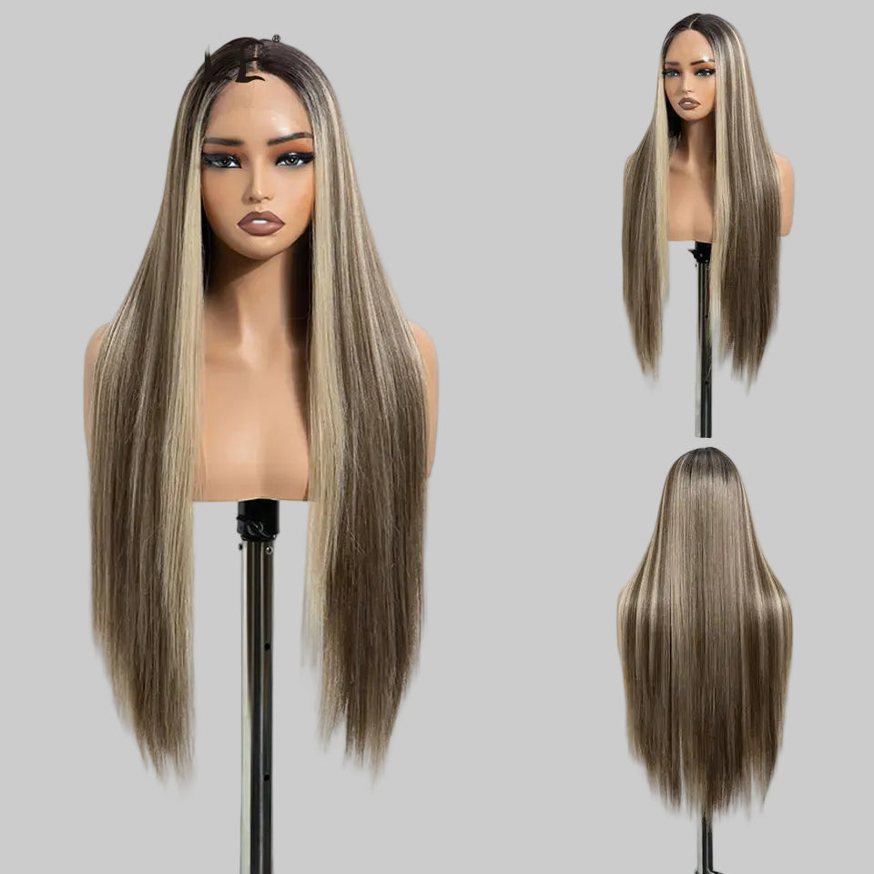 Noble 30 inch straight synthetic lace front wig for women