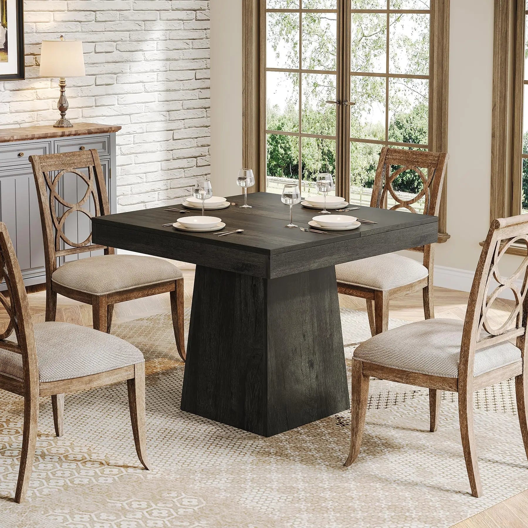 Tribesigns 31.5 Inch Farmhouse Square Dining Table TAVEN System LLC
