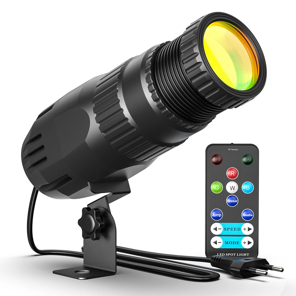 Yiflamefly 10W RGBW LED Pinspot Stage Light With Remote Manual Focus Mini Pinspot Light For DJ Disco Party Bar Club Show Wedding TAVEN System LLC