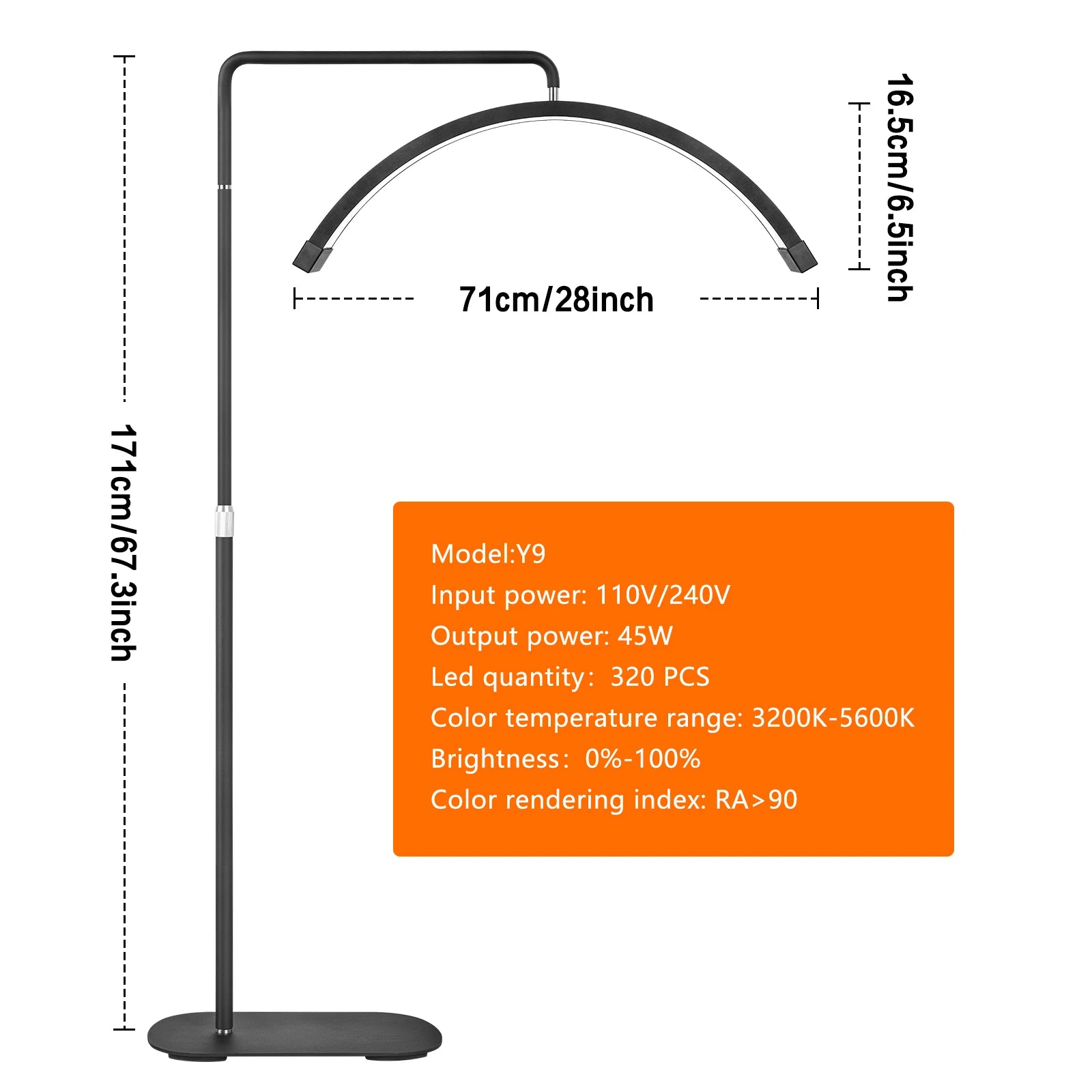 Fusitu Oversea Warehouse LED Half-Moon Shaped Light LED Lash Light With Floor Tripod Floor Video Light For Beauty Salon Makeup TAVEN System LLC