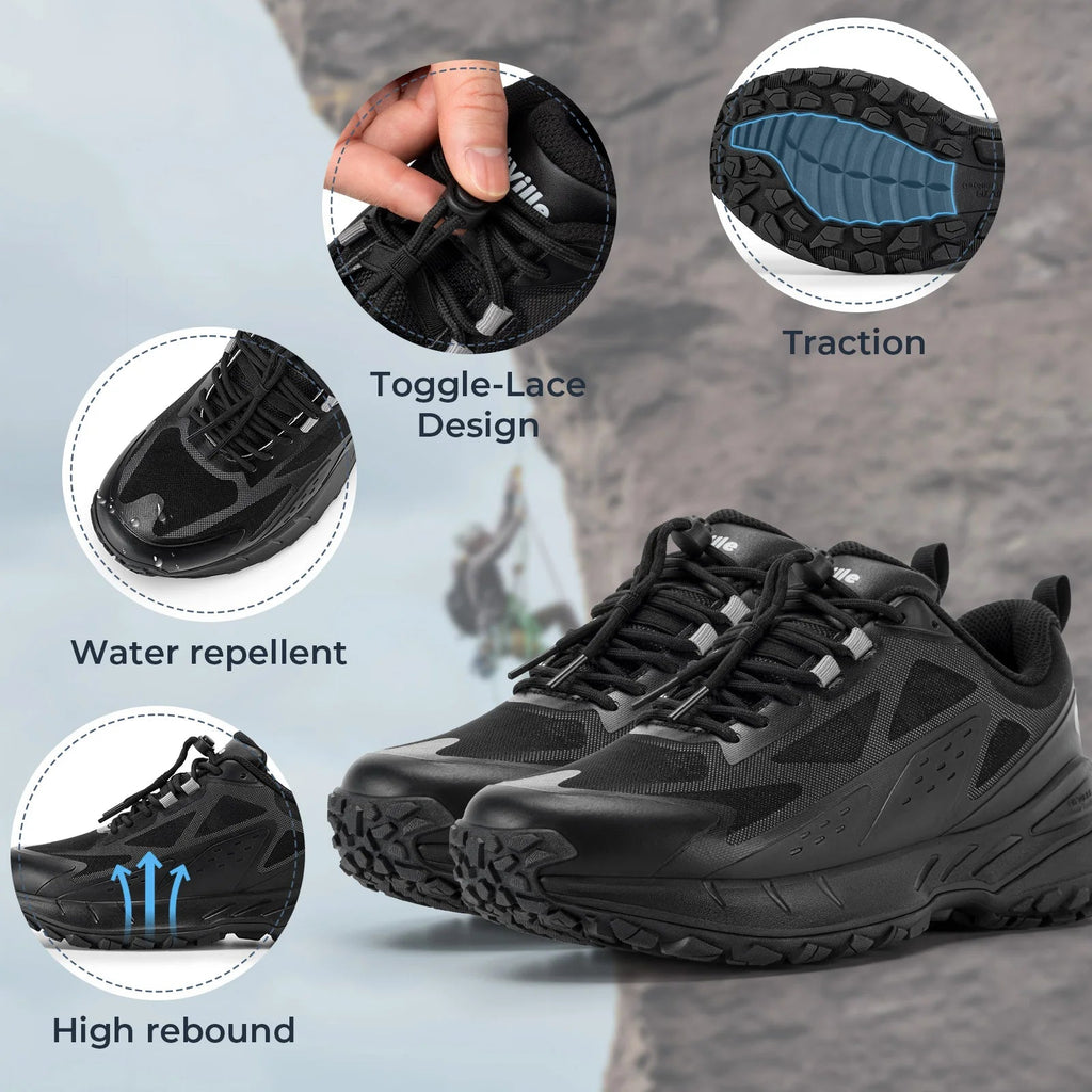 FitVille men's wide hiking shoes with arch support and grip sole