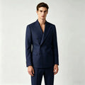 Men Double Breasted Wedding Suit Slim Fit 2 Piece Formal Blazer Set TAVEN System LLC