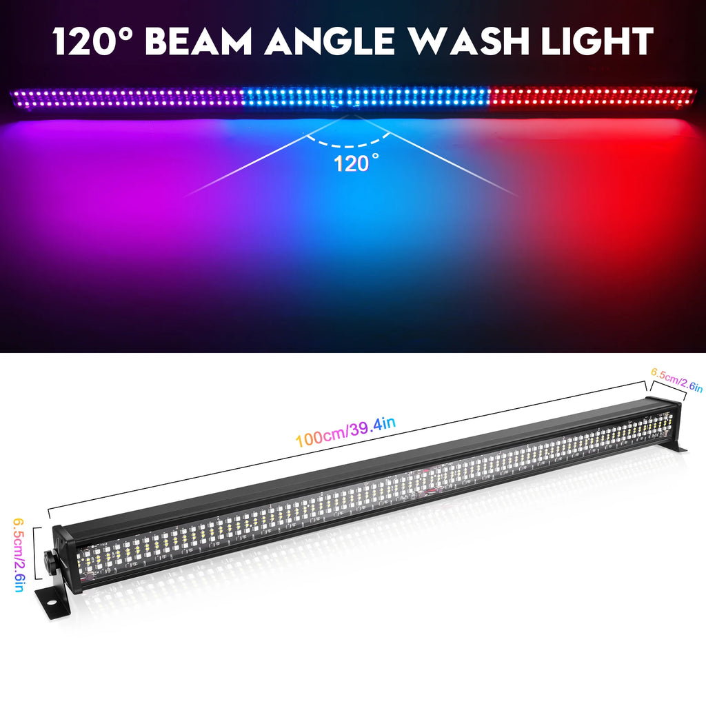 U'King 1/2Pcs 120W Wall Wash Light Bar RGB 336 LEDs Stage Lights 7000lm Wallwasher Lights For Home Nightclub Wedding Party Show TAVEN System LLC