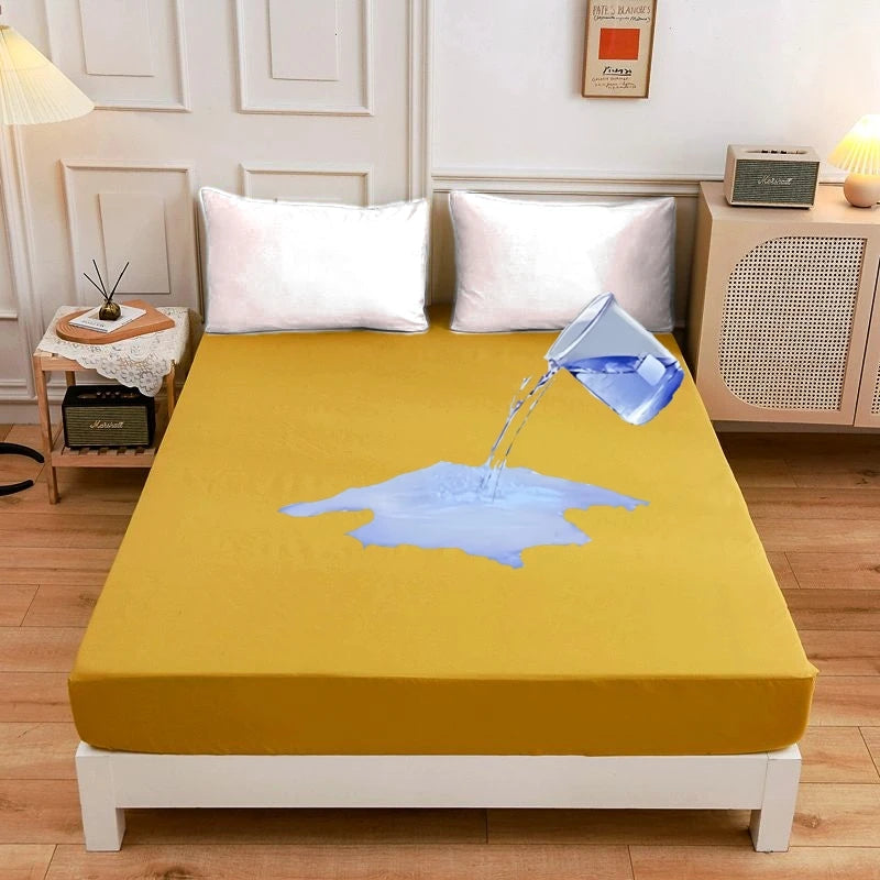 Kuup Safe Waterproof Mattress Protector Soft Comfortable Breathable Solid Color Fitted Bedding Cover No Pillowcases Included TAVEN System LLC