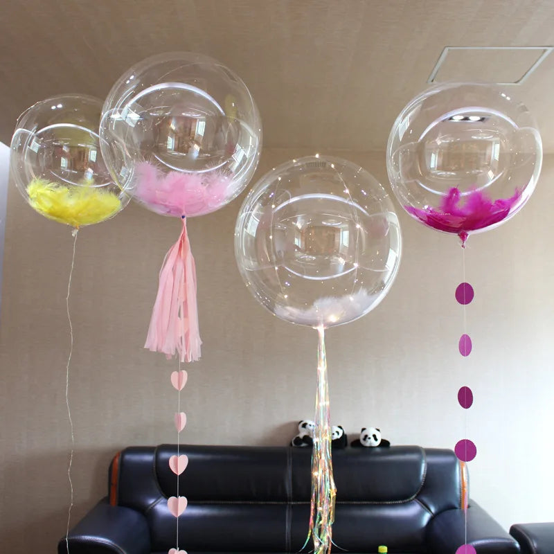10pcs 8/10/12/16/18/20/24/inch Transparent Bobo Balloon Clear Bubble Balloon For Wedding Birthday Party Decoration Helium Ballon TAVEN System LLC