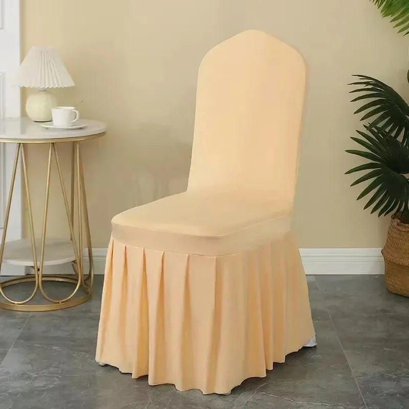 Pleated Spandex Chair Covers Wedding Hotel Banquet Seat Decor TAVEN System LLC