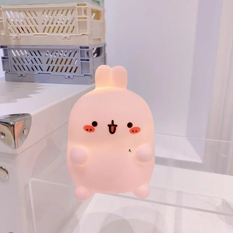 Rabbit Night Light Bedhead Bedroom LED Small Table Light Non Plug In Floor Stand Creative Atmosphere Night Light Decoration TAVEN System LLC