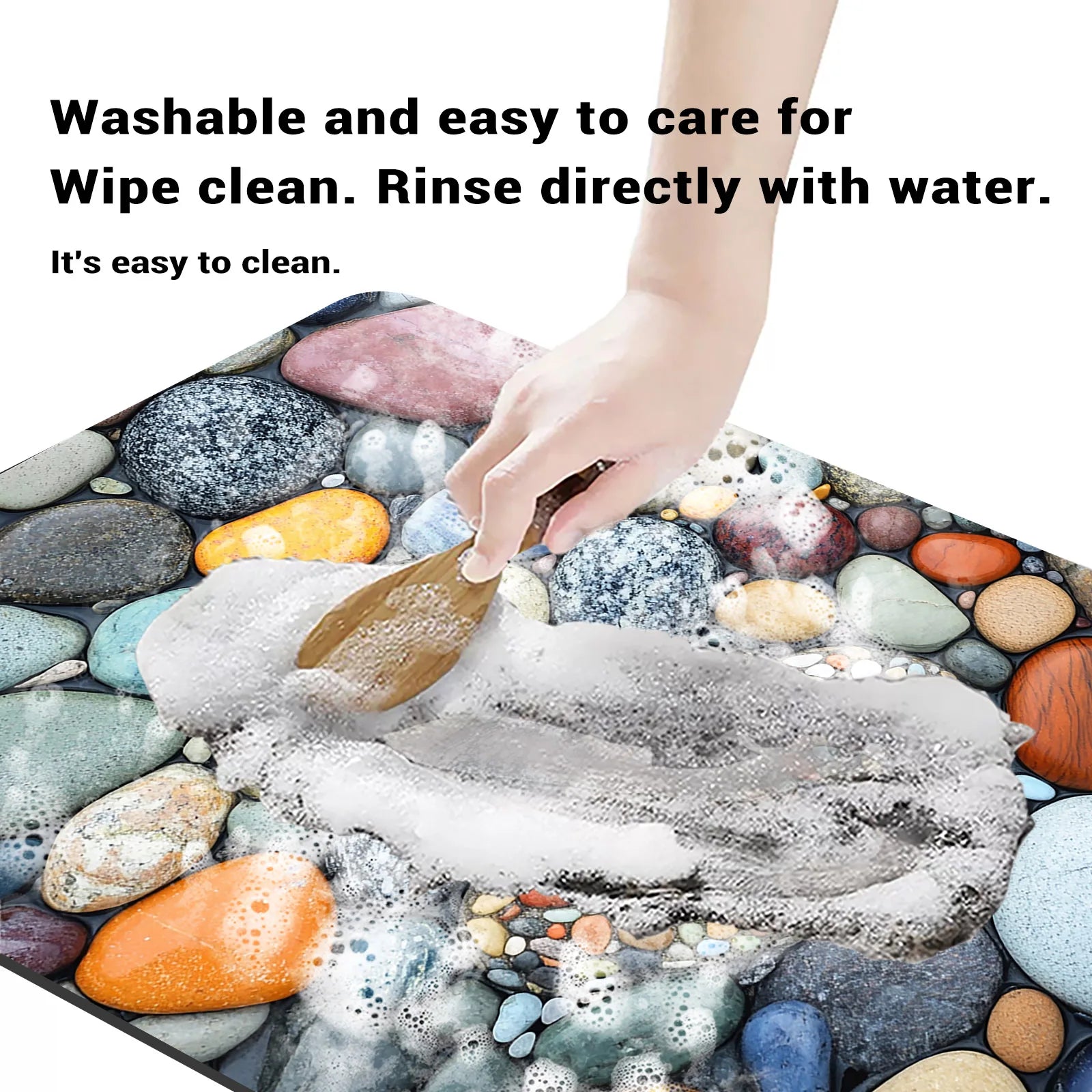 Stone Design Diatomite Bath Mat Bathroom Non-slip Shower Foot Mats Absorbent Quick Dry Toilet Rugs Carpet Doormat Washable TAVEN System LLC